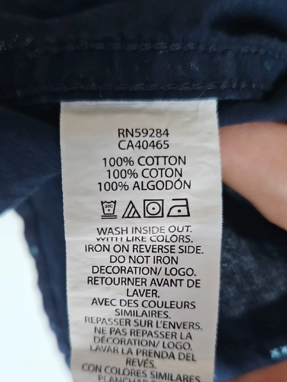 The Children's Place Navy Short-Sleeve Button-Down Shirt with Micro Print Size 4